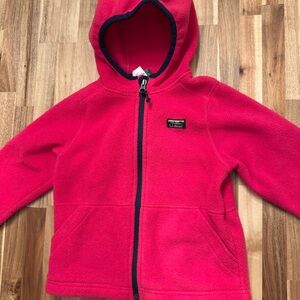 L.L. Bean Kids Fleece Hoodie 4T Bright Pink Grungecore Outerwear